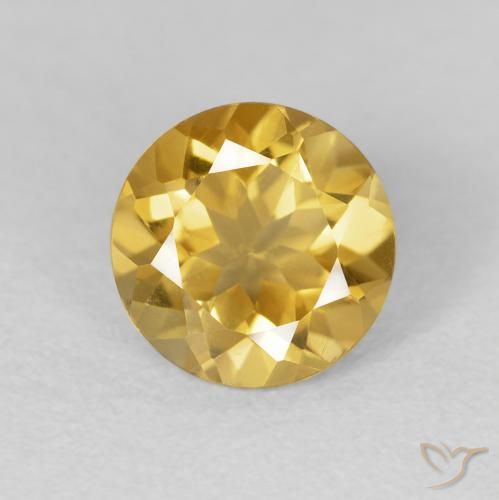 1.78ct Natural Medium Gold Citrine, Round, VVS