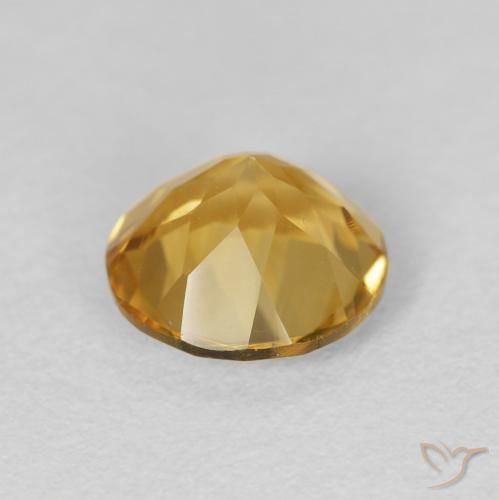 Citrine Gemstone in 8 mm (calibrated) Size for Sale, Citrine Stone in Medium Gold Color