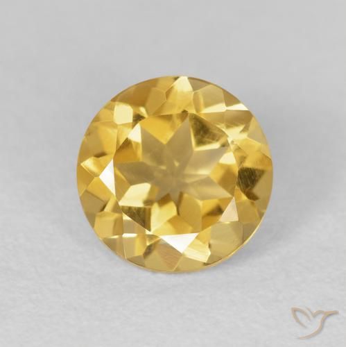 1.96ct Natural Gold Citrine, Round, VVS-VS