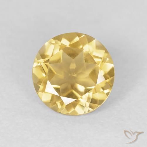 1.29ct Natural Medium Golden Citrine, Round, VVS