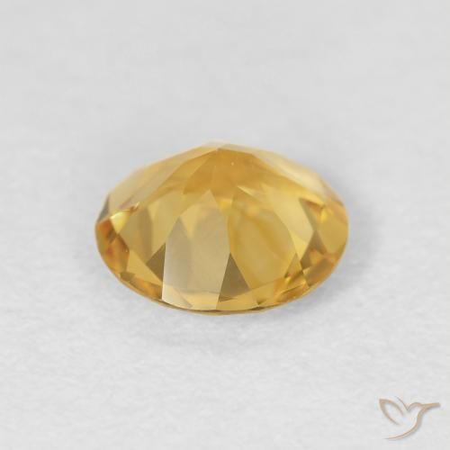 Citrine Gemstone in 7 mm (calibrated) Size for Sale, Citrine Stone in Medium Gold Color