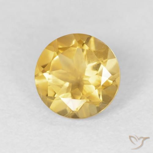 1.06 ct Golden Citrine Stone, Natural Citrine in Round Facet Shape for Sale