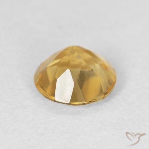Citrine Gemstone in 7 mm (calibrated) Size for Sale, Citrine Stone in Medium Gold Color