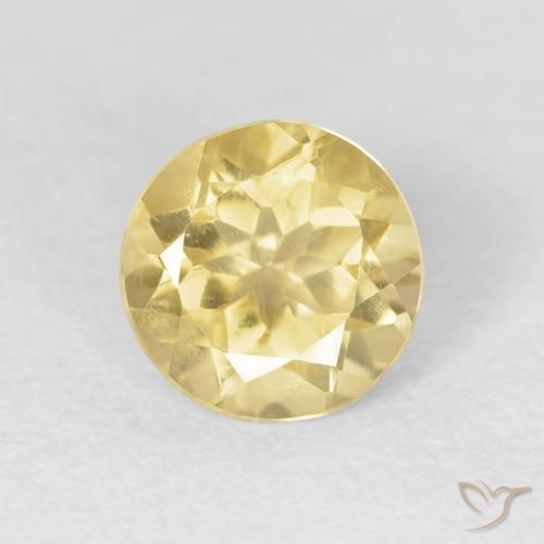 1.20ct Natural Medium Yellow Citrine, Round, VVS