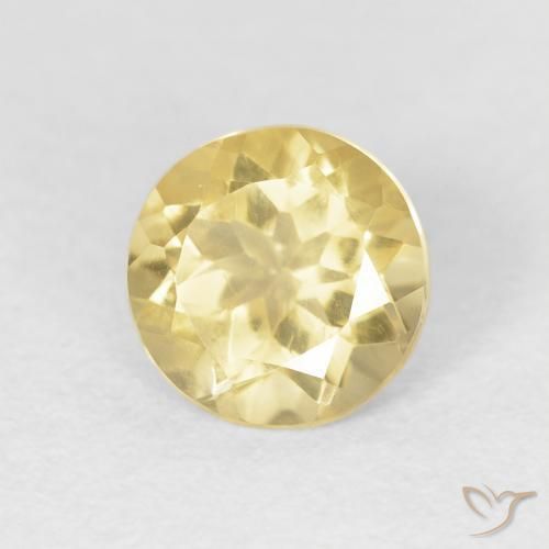 1.20 ct Yellow Citrine Stone, Natural Citrine in Round Facet Shape for Sale
