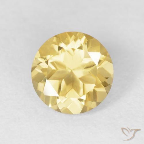 1.30ct Natural Dijon Yellow Citrine, Round, VVS
