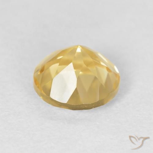 Citrine Gemstone in 7 mm (calibrated) Size for Sale, Citrine Stone in Dijon Yellow Color