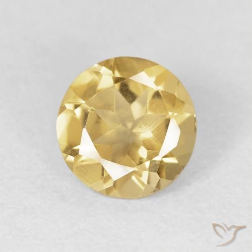 1.15ct Natural Medium Gold Citrine, Round, VVS