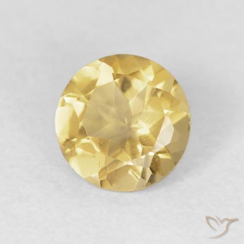1.15 ct Golden Citrine Stone, Natural Citrine in Round Facet Shape for Sale