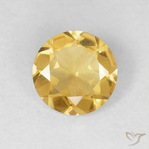 0.94ct Natural Medium Gold Citrine, Round, VVS