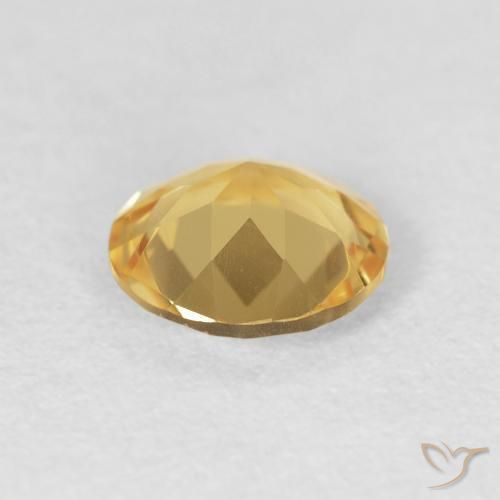 Citrine Gemstone in 7 mm (calibrated) Size for Sale, Citrine Stone in Medium Gold Color
