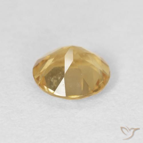 Citrine Gemstone in 7 mm (calibrated) Size for Sale, Citrine Stone in Medium Gold Color