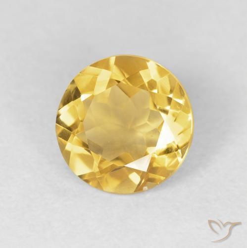 1.71 ct Golden Citrine Stone, Natural Citrine in Round Facet Shape for Sale