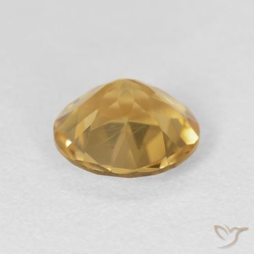 Citrine Gemstone in 8 mm (calibrated) Size for Sale, Citrine Stone in Medium Gold Color