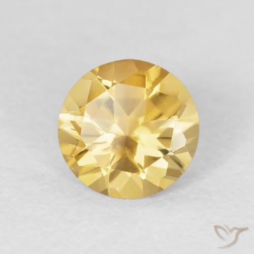 1.03 ct Golden Citrine Stone, Natural Citrine in Round Facet Shape for Sale