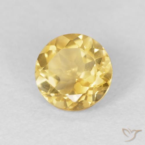 1.15 ct Golden Citrine Stone, Natural Citrine in Round Facet Shape for Sale
