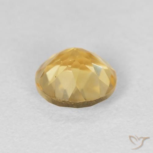 Citrine Gemstone in 7 mm (calibrated) Size for Sale, Citrine Stone in Gold Color