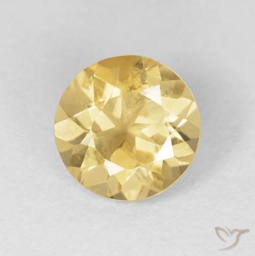 1.45ct Natural Gold Citrine, Round, VVS-VS