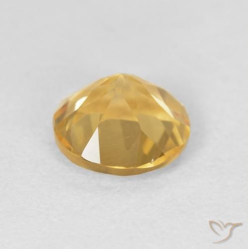 Citrine Gemstone in 8 mm (calibrated) Size for Sale, Citrine Stone in Medium Gold Color