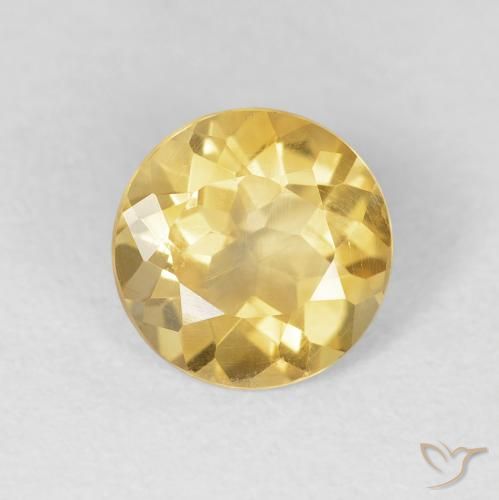 1.60ct Natural Deep Gold Citrine, Round, VVS-VS
