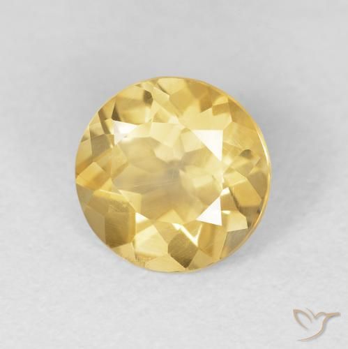 1.60 ct Golden Citrine Stone, Natural Citrine in Round Facet Shape for Sale