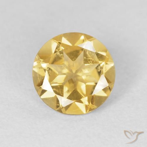 1.64ct Natural Medium Gold Citrine, Round, VVS-VS