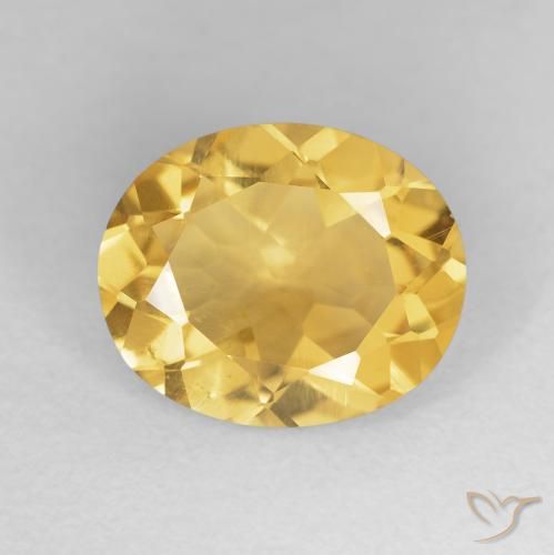 4.12ct Natural Bright Gold Citrine, Oval, VVS-VS