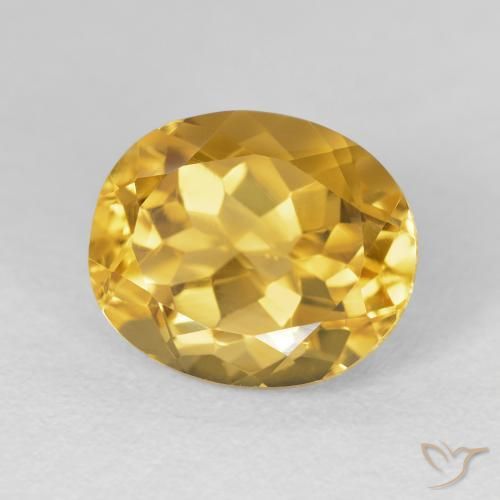 5.03 ct Golden Citrine Stone, Natural Citrine in Oval Facet Shape for Sale