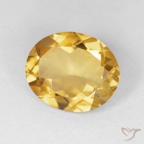 3.81 ct Golden Citrine Stone, Natural Citrine in Oval Facet Shape for Sale