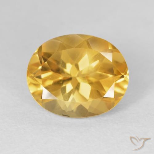 4.86ct Natural Bright Gold Citrine, Oval, VVS-VS