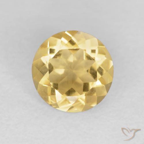 1.12ct Natural Medium Gold Citrine, Round, VVS-VS