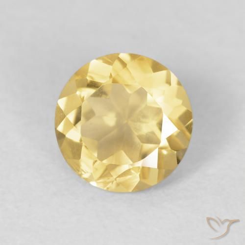 1.12 ct Golden Citrine Stone, Natural Citrine in Round Facet Shape for Sale