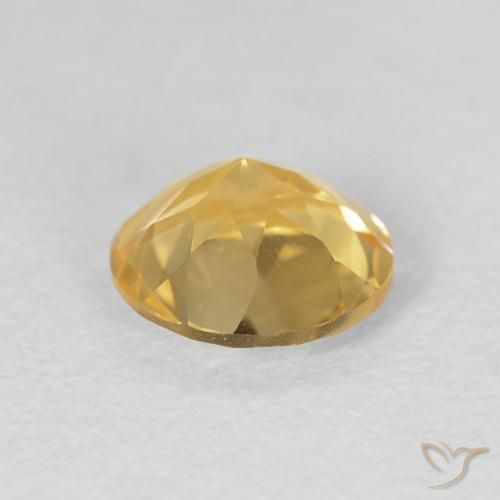 Citrine Gemstone in 7 mm (calibrated) Size for Sale, Citrine Stone in Medium Gold Color