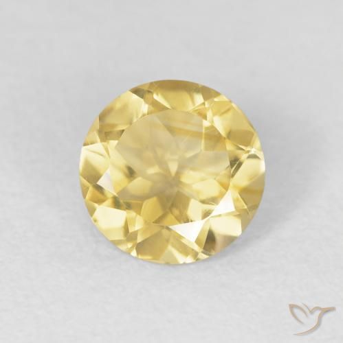 1.15ct Natural Medium Yellow Citrine, Round, VS