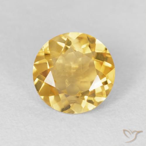 1.63ct Natural Golden Orange Citrine, Round, VVS