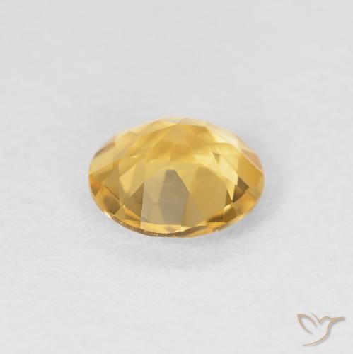 Citrine Gemstone in 7 mm (calibrated) Size for Sale, Citrine Stone in Medium Gold Color