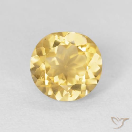 1.92ct Natural Medium Gold Citrine, Round, VVS