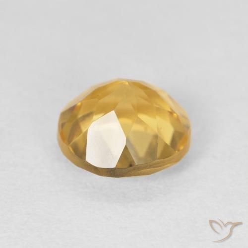 Citrine Gemstone in 8 mm (calibrated) Size for Sale, Citrine Stone in Medium Gold Color