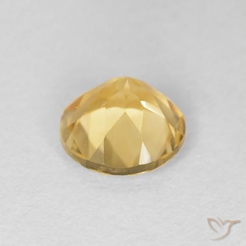 Citrine Gemstone in 7 mm (calibrated) Size for Sale, Citrine Stone in Gold Color