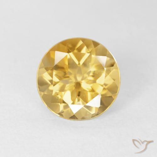 1.73ct Natural Medium Gold Citrine, Round, VVS
