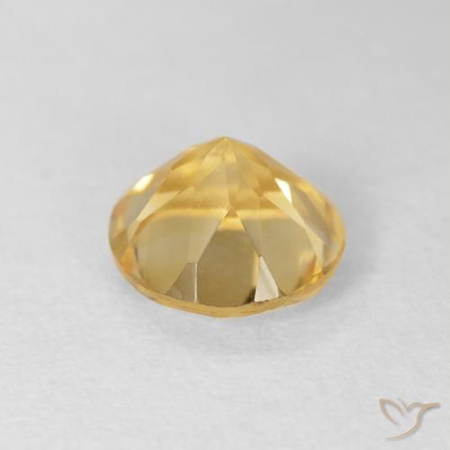 Citrine Gemstone in 8 mm (calibrated) Size for Sale, Citrine Stone in Medium Gold Color