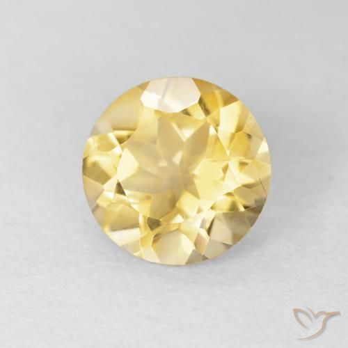 1.72 ct Golden Citrine Stone, Natural Citrine in Round Facet Shape for Sale