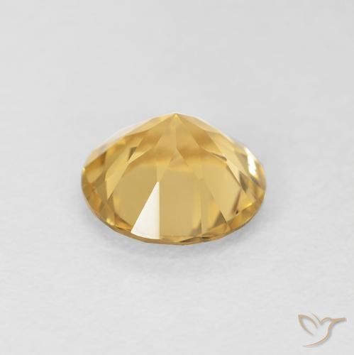 Citrine Gemstone in 7 mm (calibrated) Size for Sale, Citrine Stone in Medium Gold Color