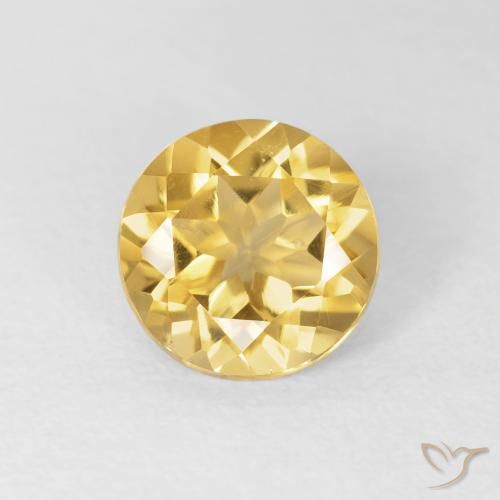 1.58ct Natural Gold Citrine, Round, VVS