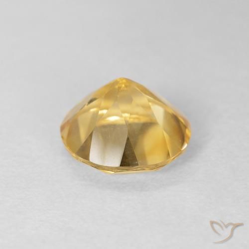 Citrine Gemstone in 8 mm (calibrated) Size for Sale, Citrine Stone in Medium Gold Color