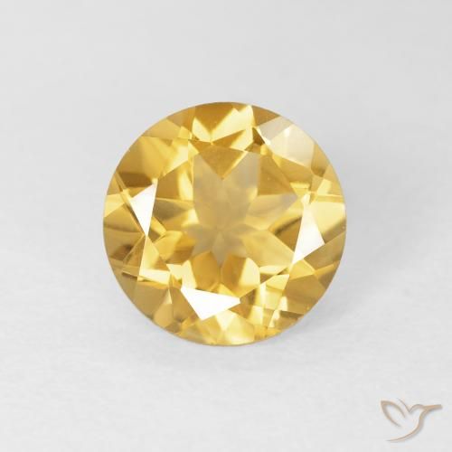1.72ct Natural Medium Gold Citrine, Round, VVS