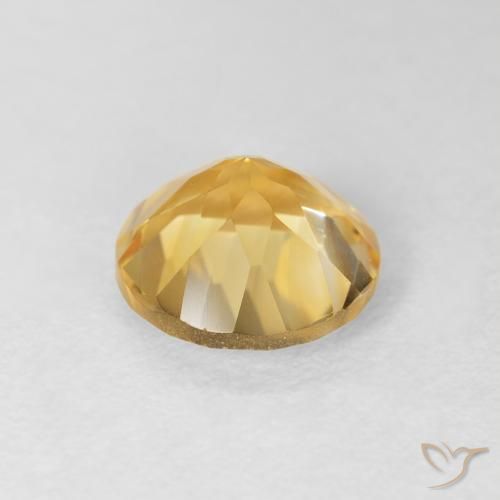 Citrine Gemstone in 8 mm (calibrated) Size for Sale, Citrine Stone in Medium Gold Color