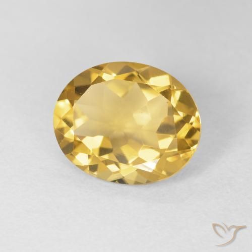 3.93 ct Golden Citrine Stone, Natural Citrine in Oval Facet Shape for Sale