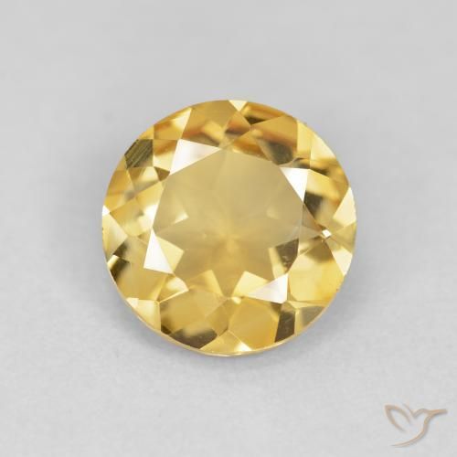 1.49ct Natural Deep Gold Citrine, Round, VVS