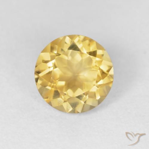 1.67ct Natural Light Yellow Citrine, Round, VVS